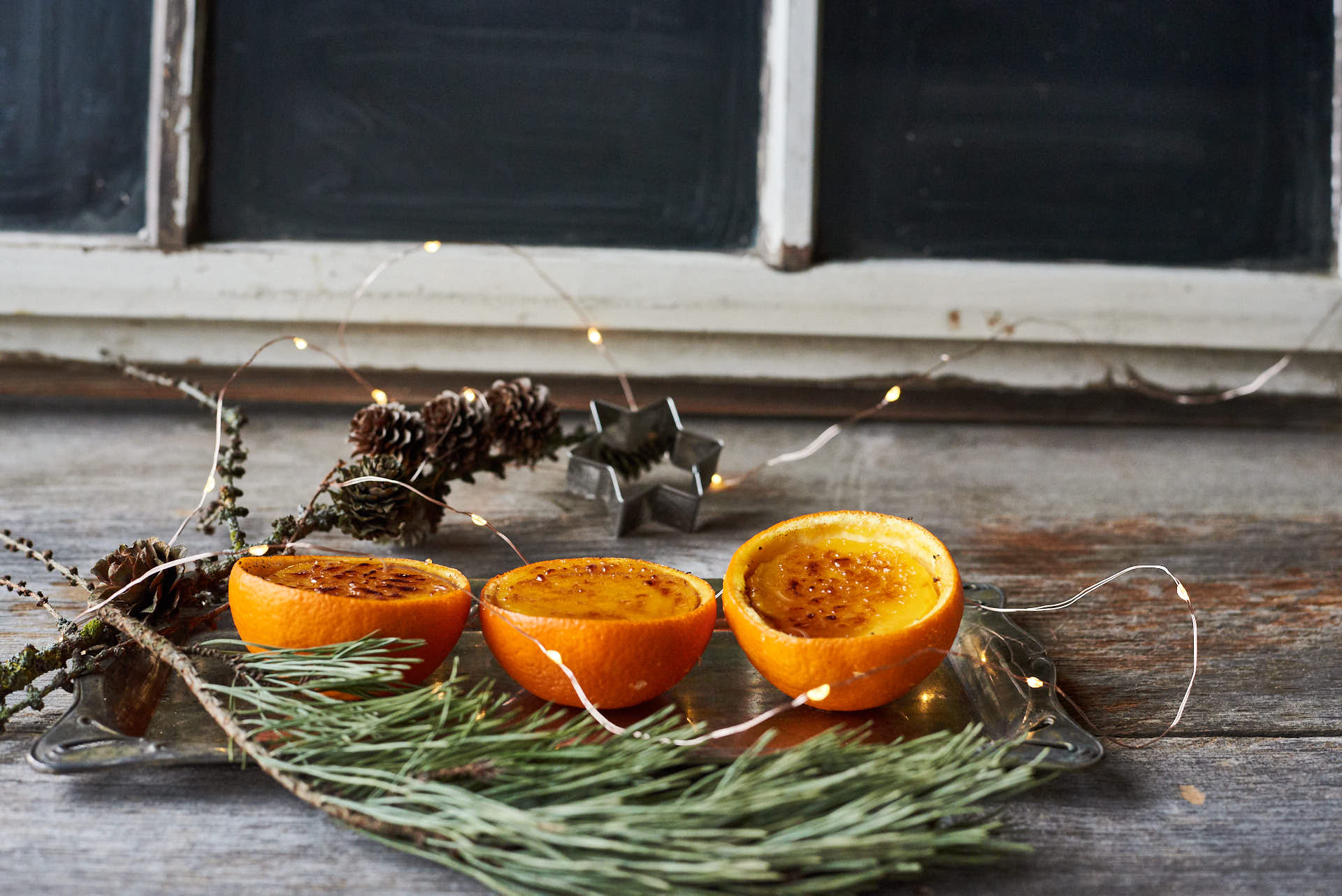 Orangencrème brûlée als weihnachtliches Dessert