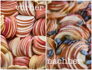 Apfelgalette im Kürbiskernbett